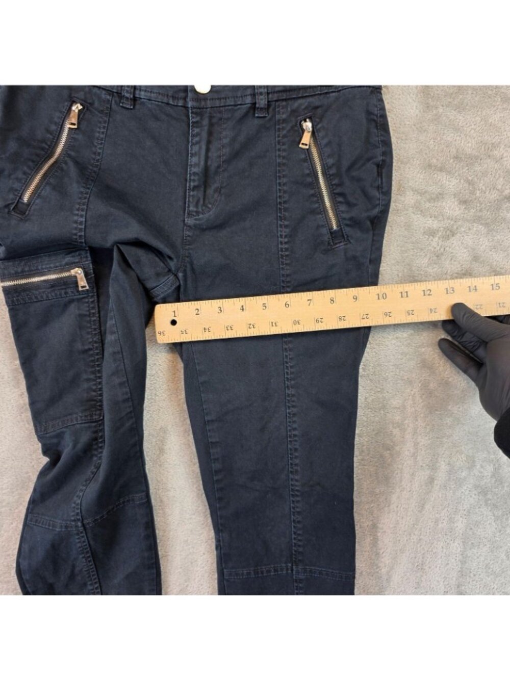 Lauren Ralph Lauren Cargo Pants Womens 4 Blue Twill Slim Ankle Zip Stretch - Picture 10 of 12